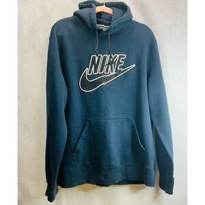 Vintage Nike Y2K Gray Tag Center Swoosh Spell Out Hoodie Mens Size XL